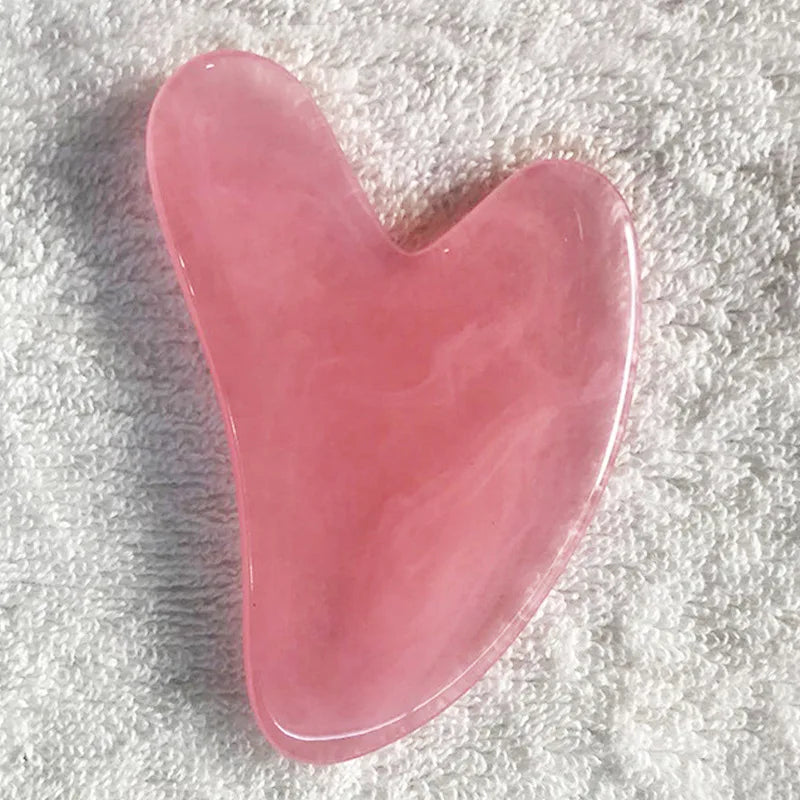 Gua Sha Massage Board for Face Rose Pink Guasha Plate Jade Face Massager Scrapers Tools for Face Neck Back Body