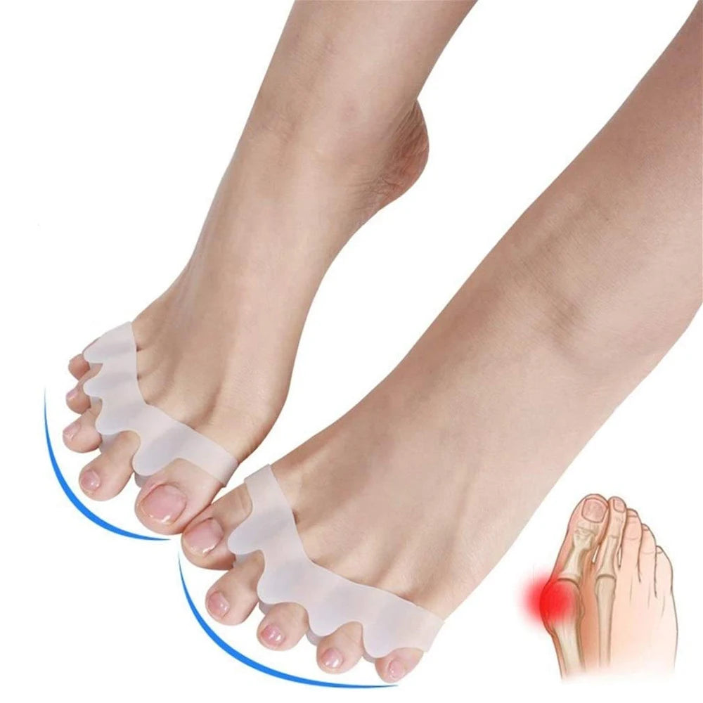 2pcs=1pair New Protective Toes Separator Suitable Bunion Corrector Material Soft Gel Straightener Spacers Stretchers Care Tool