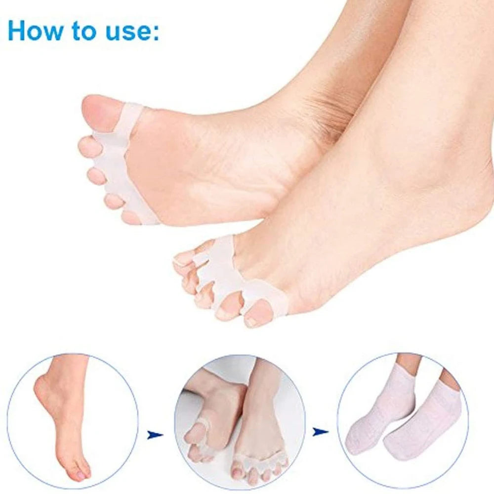 2pcs=1pair New Protective Toes Separator Suitable Bunion Corrector Material Soft Gel Straightener Spacers Stretchers Care Tool