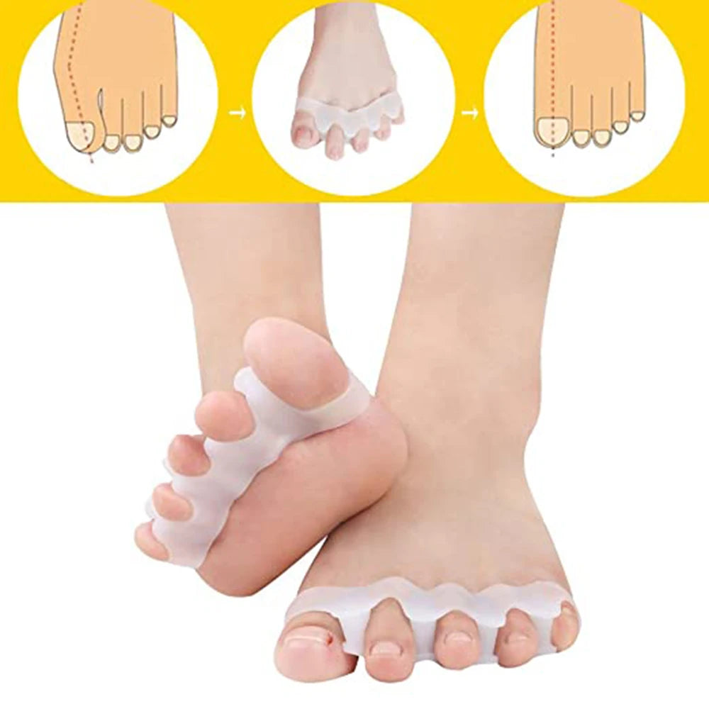 2pcs=1pair New Protective Toes Separator Suitable Bunion Corrector Material Soft Gel Straightener Spacers Stretchers Care Tool