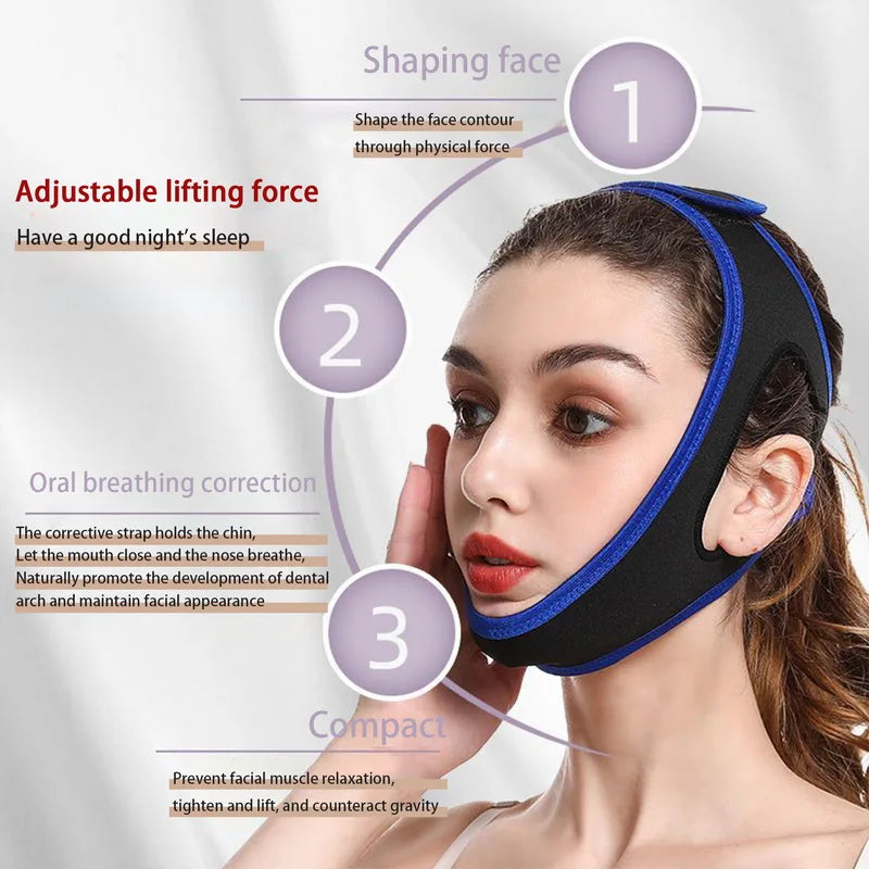 Anti Snoring Belt Triangular Chin Strap Mouth Guard Gifts for Women Men Better Breath Health Snore Stop Bandage Sleep Aid