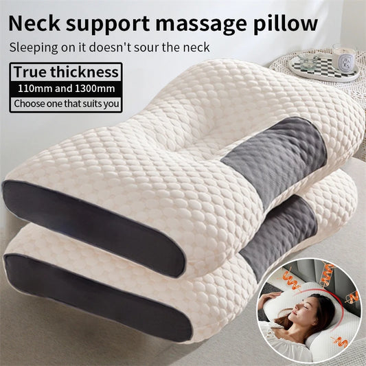 1PC Almohada Neck Pillow Help Sleep Protect The Neck Cervical Orthopedic Soybean Fiber Massage Household SPA Pillow For Sleeping