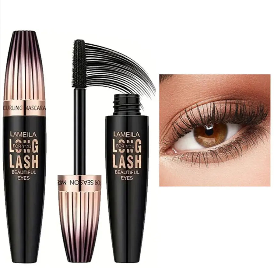 Waterproof 4D Mascara Thick Long Smudge-proof Plump Encrypted Long-lasting Curling Large Eye Makeup, Makeup Tools