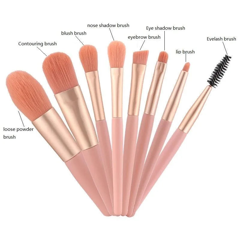 Hot selling portable 8-piece professional makeup brush set beauty tools makeup foundation blush concealer beauty tools brush eye