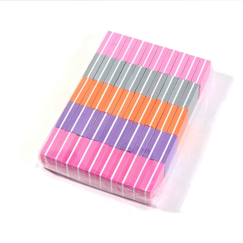 10-100pcs Mini Buffing Sanding Files - Nail Art Buffer & Polish Tools for Manicure & Pedicure Care