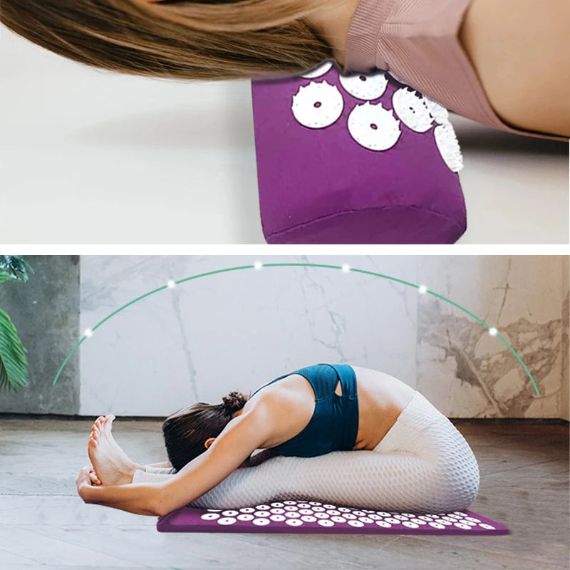 Yoga Massage Pads with Large Touchpoints for Better Neck Back and Foot Massage Household Massage Pillows in Purple Color