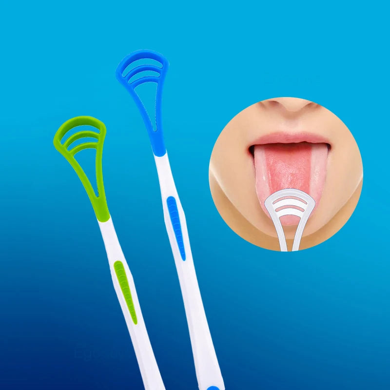 1PC Dual Uses Tongue Scraper Cleaners Reusable Oral Health Cleaning Brush Hygiene Care Toothbrush Mouth Fresh Breath Scraping　