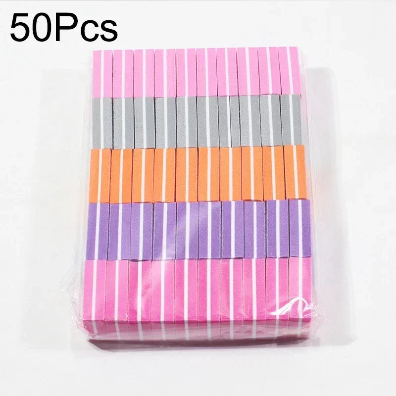 10-100pcs Mini Buffing Sanding Files - Nail Art Buffer & Polish Tools for Manicure & Pedicure Care