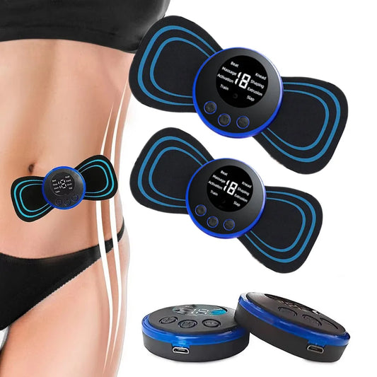 Neck Massager with LCD Display - EMS Electric Cervical Massage Patch, Low-Frequency Pulse Muscle Stimulation Pad for Deep Relaxation