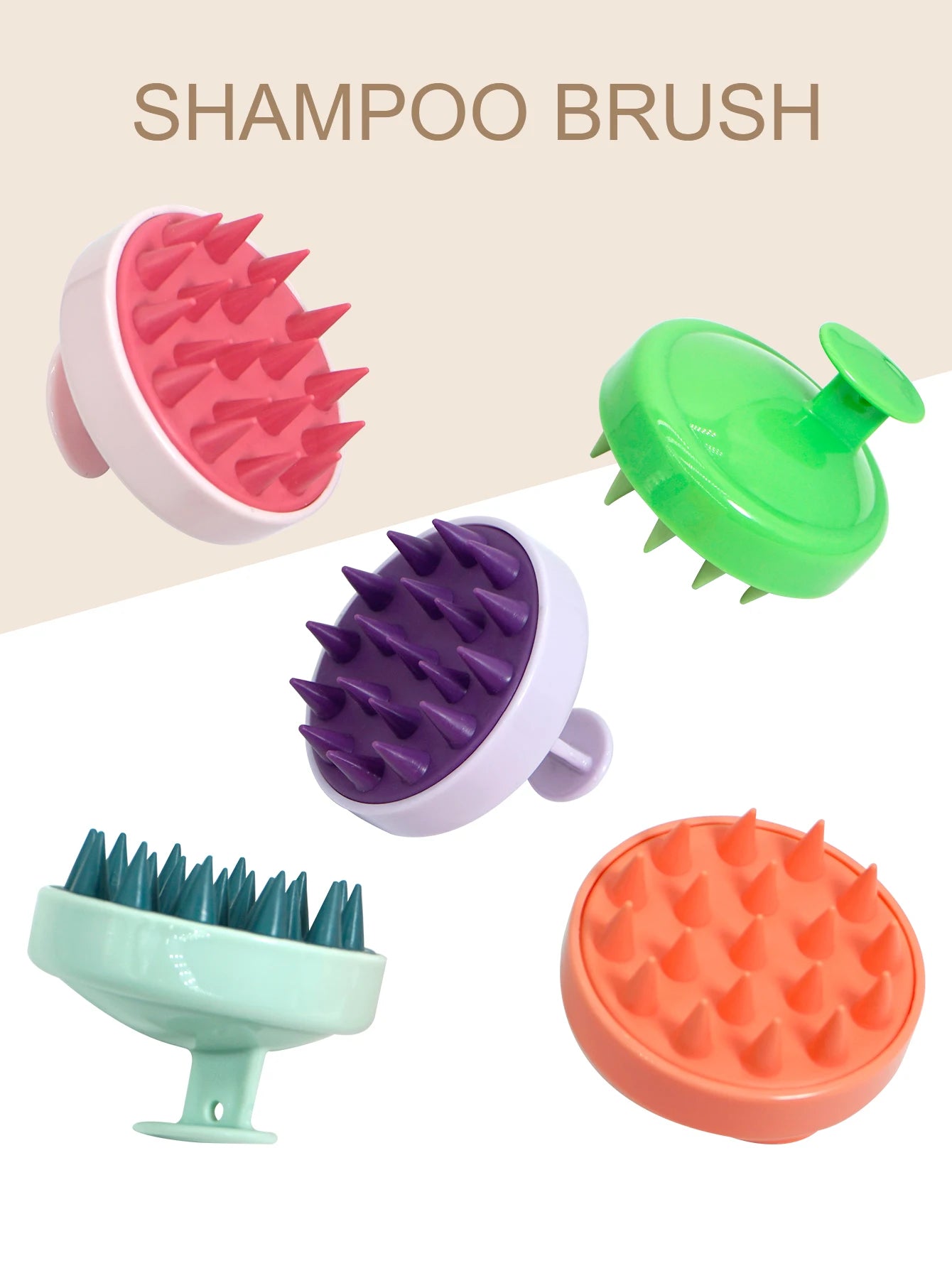 Ergonomic Silicone Scalp Massager Brush - Hair and Body Massage Comb with Magic Handle for Spa-Like Relaxation