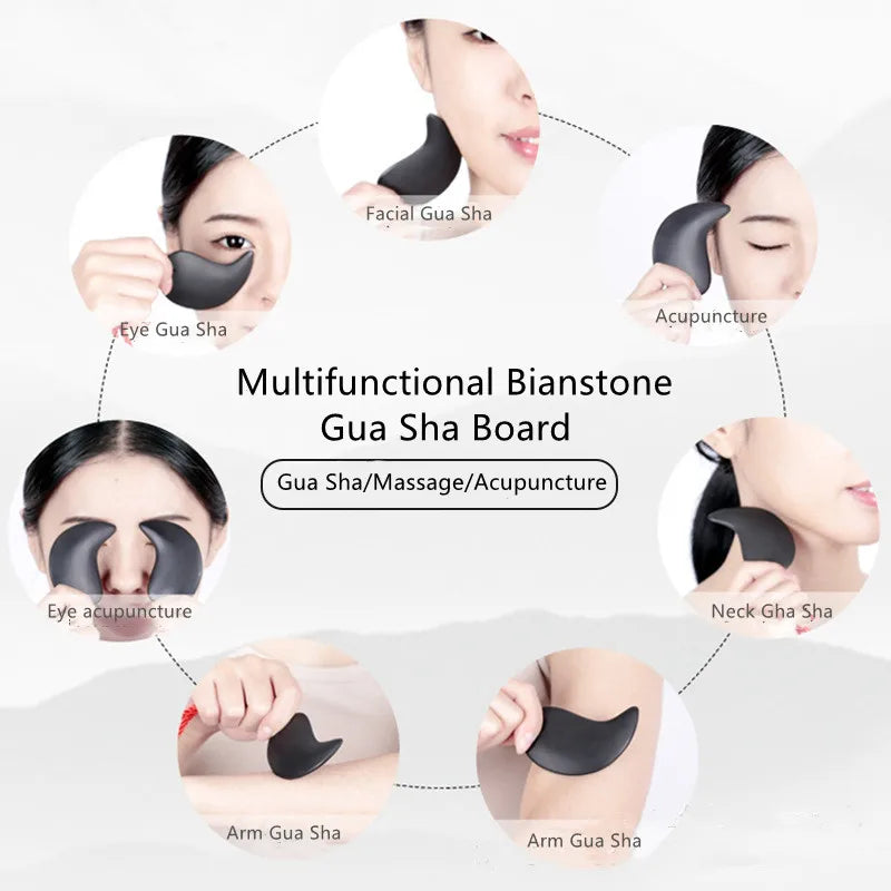 Gua Sha Massage Board for Face Rose Pink Guasha Plate Jade Face Massager Scrapers Tools for Face Neck Back Body