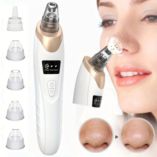 Blackhead Remover Pore Vacuum - 5-Level Suction USB Rechargeable Facial Pore Cleaner Kit for Acne Treatment and Skin Care