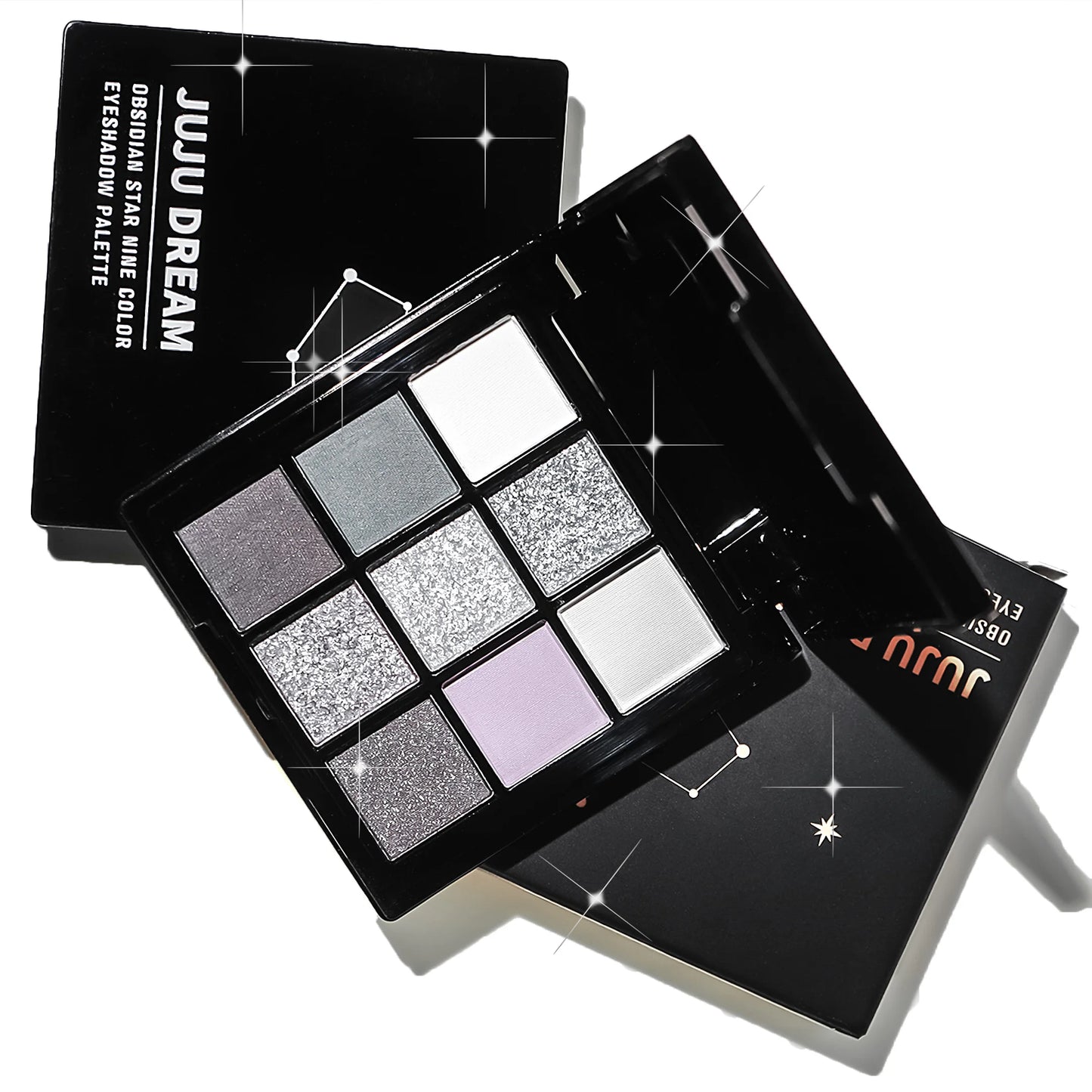 Black light star nine-color eye shadow plate Smoky makeup dark black dark cement plate cross-border