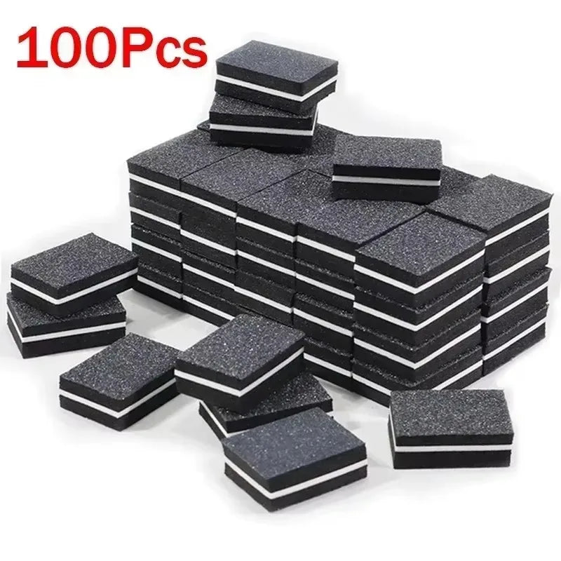 10-100pcs Mini Buffing Sanding Files - Nail Art Buffer & Polish Tools for Manicure & Pedicure Care