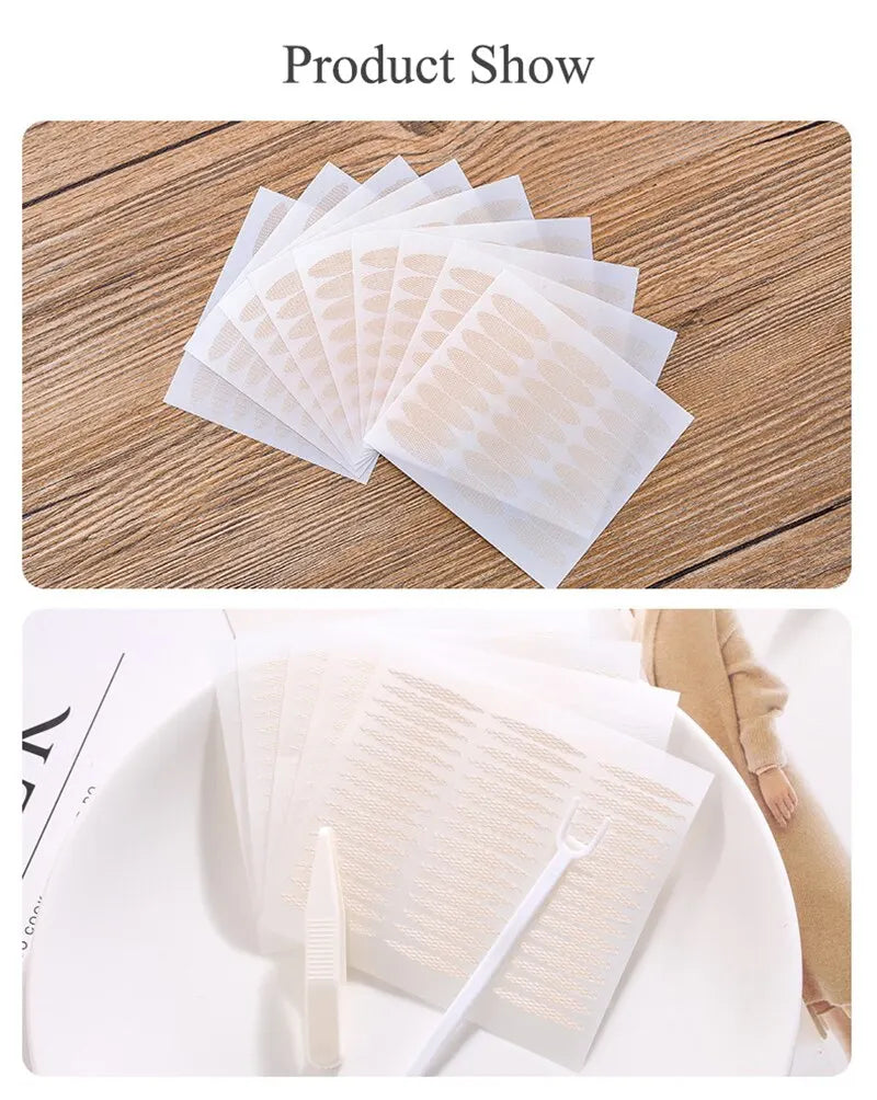 240Pcs Double Fold Eyelid Tape Sticker Lace Nature Clear Beige Stripe Self-adhesive Natural Eye Makeup Make Up With Tool New