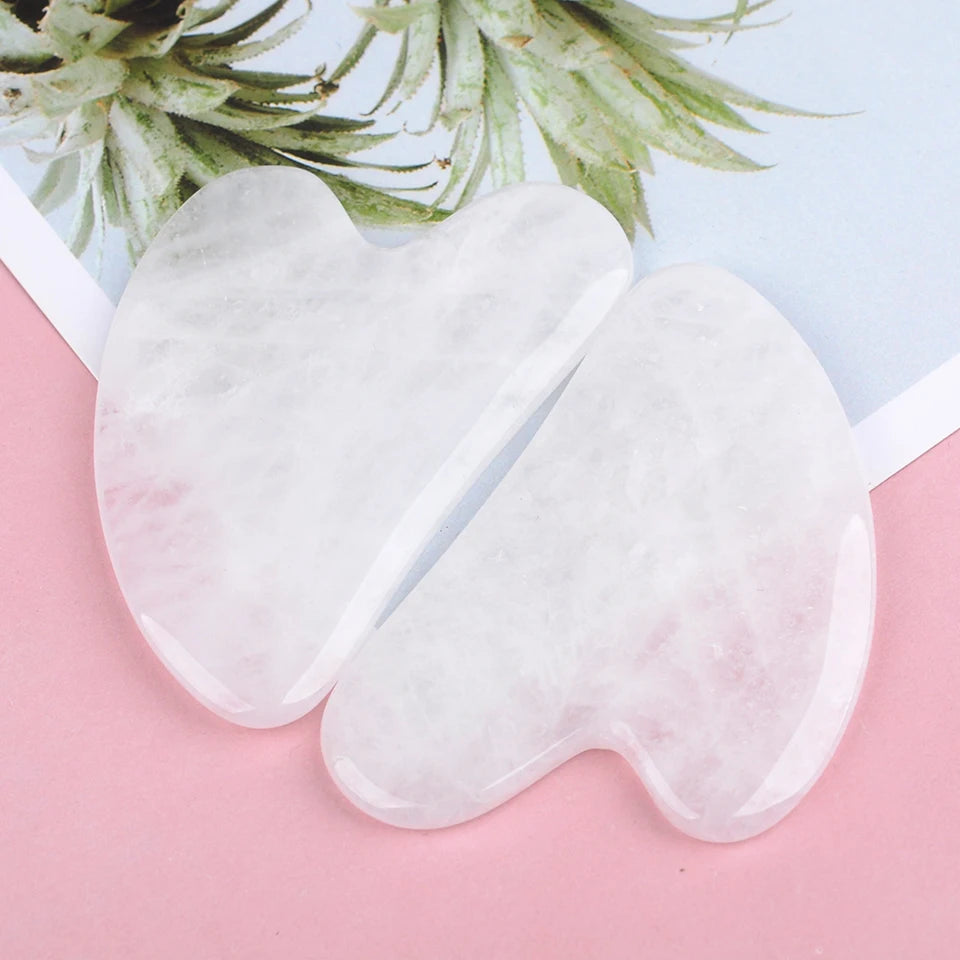 Gua Sha Massage Board for Face Rose Pink Guasha Plate Jade Face Massager Scrapers Tools for Face Neck Back Body