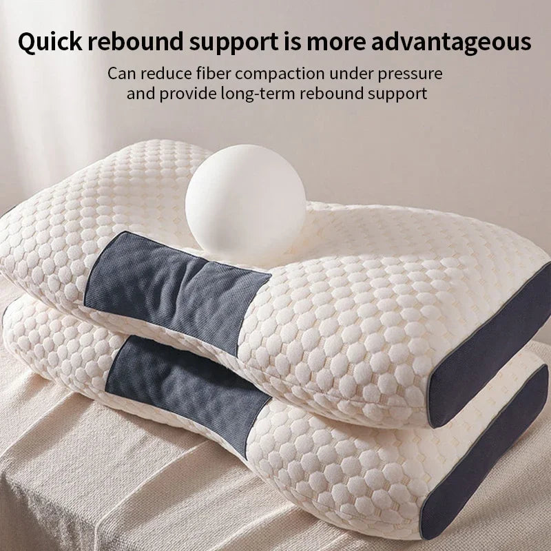 1PC Almohada Neck Pillow Help Sleep Protect The Neck Cervical Orthopedic Soybean Fiber Massage Household SPA Pillow For Sleeping