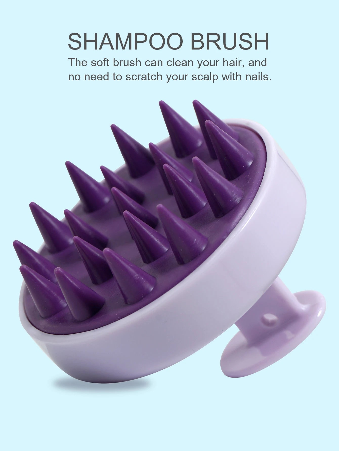 Ergonomic Silicone Scalp Massager Brush - Hair and Body Massage Comb with Magic Handle for Spa-Like Relaxation