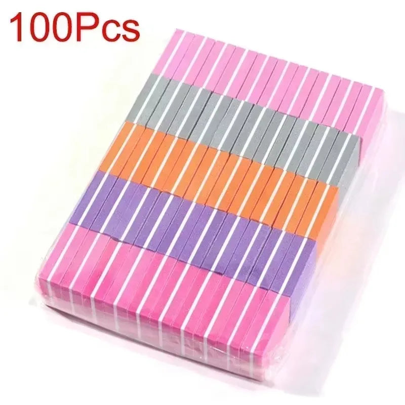 10-100pcs Mini Buffing Sanding Files - Nail Art Buffer & Polish Tools for Manicure & Pedicure Care