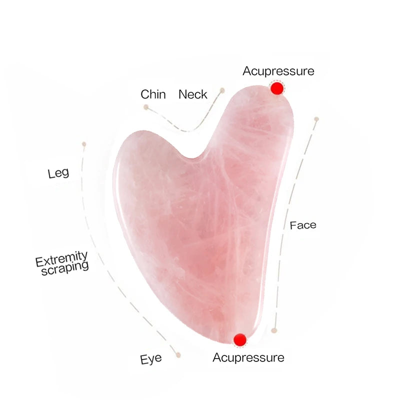 Gua Sha Massage Board for Face Rose Pink Guasha Plate Jade Face Massager Scrapers Tools for Face Neck Back Body