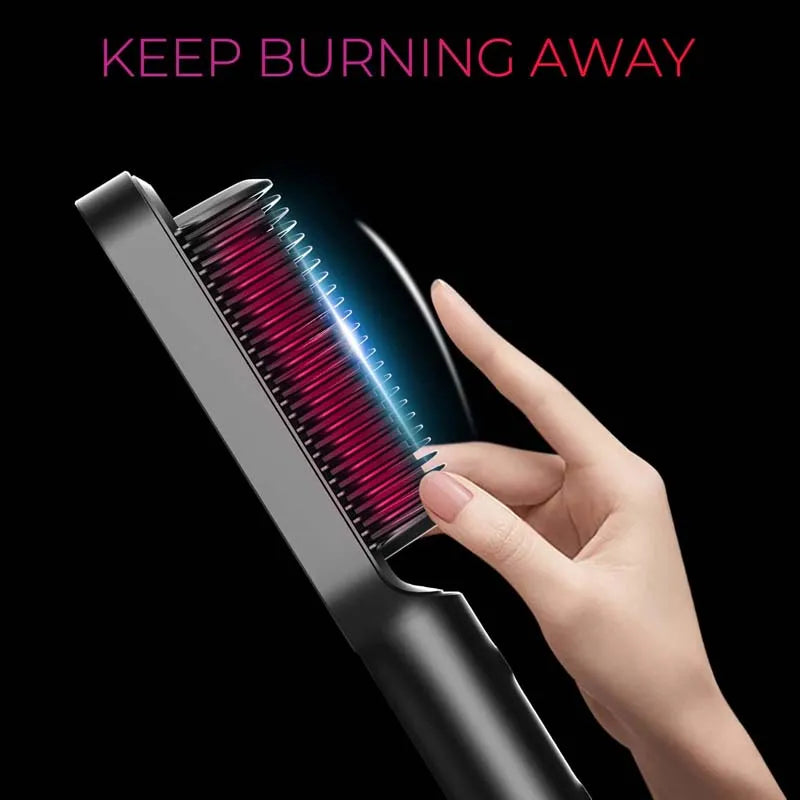 Multifunctional Electric Hot Comb Hair Straightener with Negative Ion Technology – Anti-Scalding Styling Brush