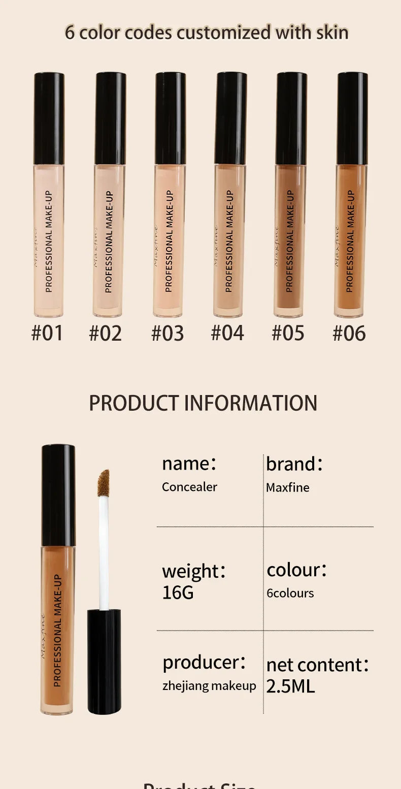 Liquid Concealer Matte High Coverage Waterproof Oil Control Moisturizing Long Lasting Concealer Professional Face Makeup