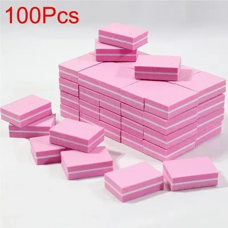 10-100pcs Mini Buffing Sanding Files - Nail Art Buffer & Polish Tools for Manicure & Pedicure Care