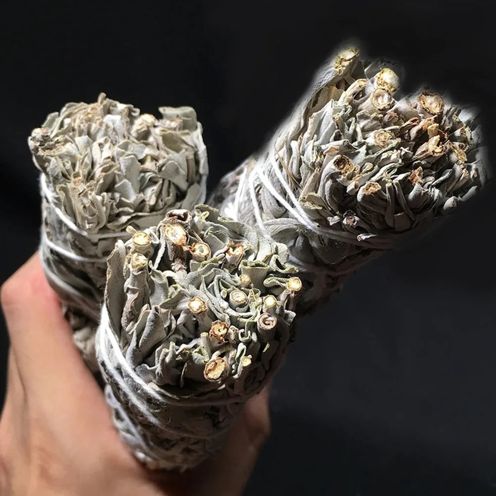 10cm White Sage Bundle California Smudge Stick Wand for Spiritual Incense Sticks Burning Aromatherapy Energy Cleansing Bundles