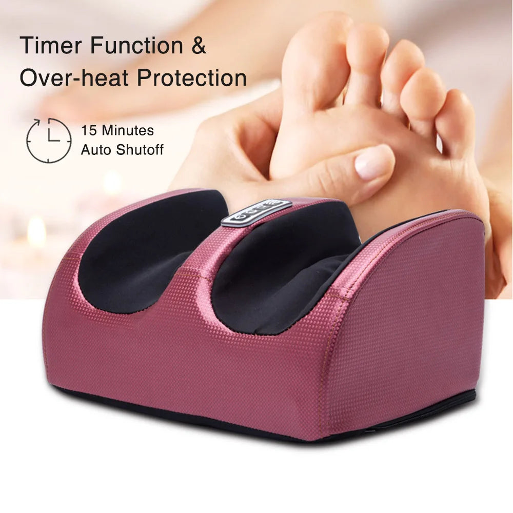 Electric Foot Massage Machine Hot Compress Shiatsu Foot Vibrators Kneading Roller For Foot Pain Relief Muscle Stimulation Gift