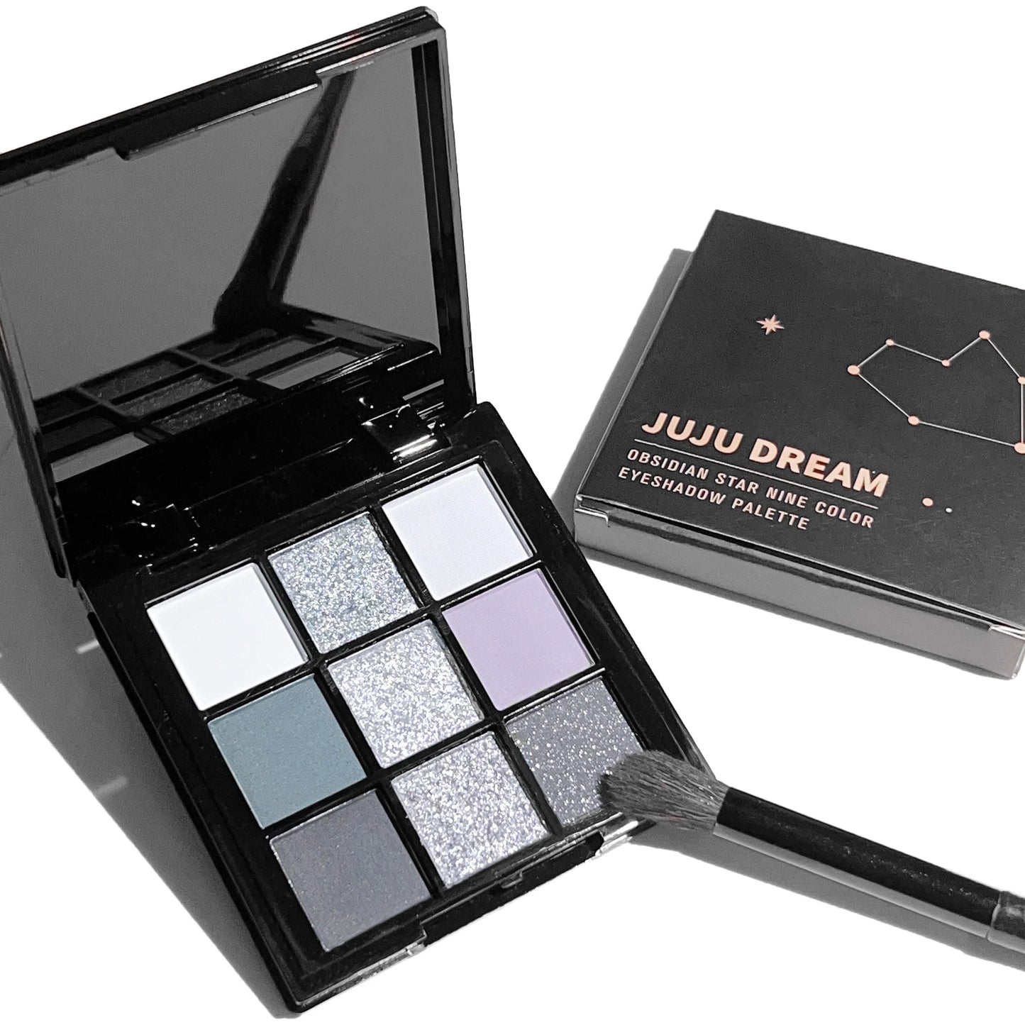 Black light star nine-color eye shadow plate Smoky makeup dark black dark cement plate cross-border