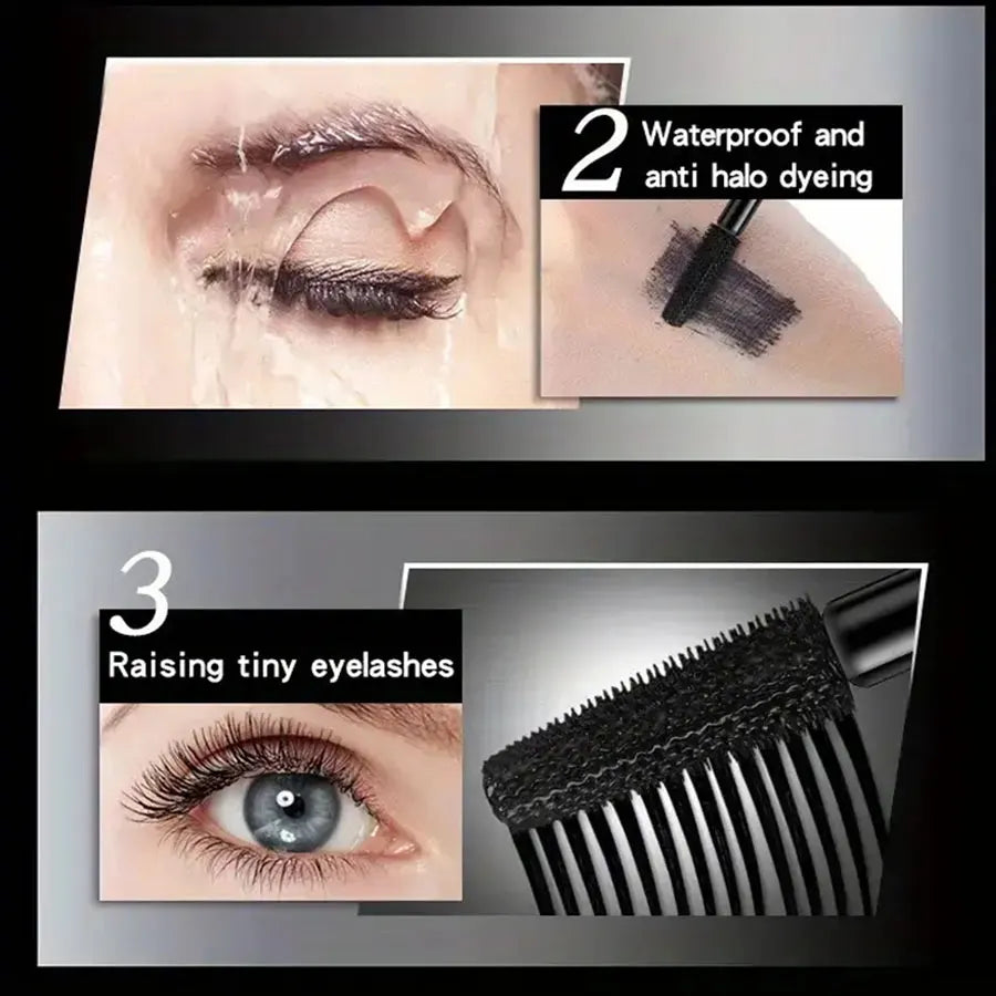 Waterproof 4D Mascara Thick Long Smudge-proof Plump Encrypted Long-lasting Curling Large Eye Makeup, Makeup Tools