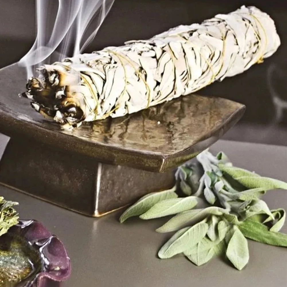 10cm White Sage Bundle California Smudge Stick Wand for Spiritual Incense Sticks Burning Aromatherapy Energy Cleansing Bundles