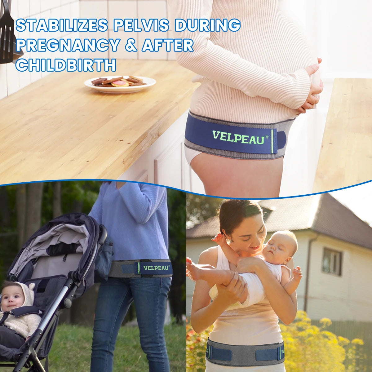 VELPEAU Sacroiliac SI Joint Hip Belt for Sciatica, Lower Back Pain, Postpartum Recovery Pelvic Belt Non-Slip and Wear Resistant