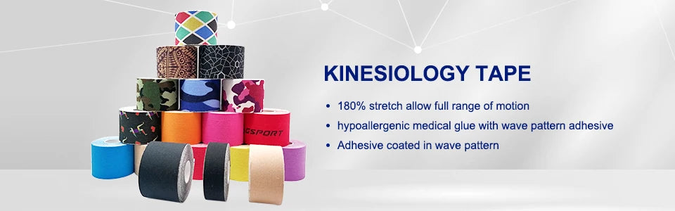 Safety Kinesiology Tape Gym Protection Adhesive Elasticity Bandage Wrist Elbow Neck Muscle Relax Injury Proof Athletic Recovery