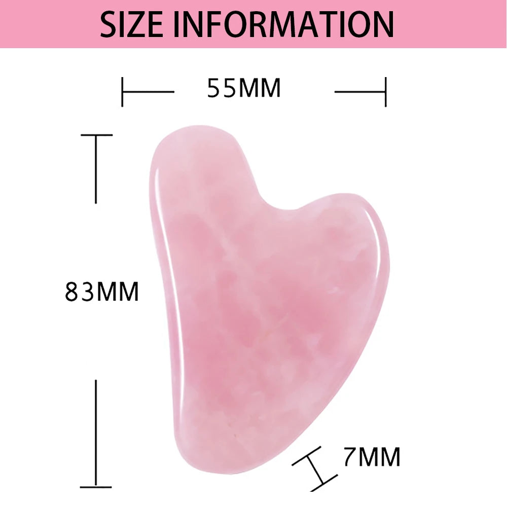 Gua Sha Massage Board for Face Rose Pink Guasha Plate Jade Face Massager Scrapers Tools for Face Neck Back Body