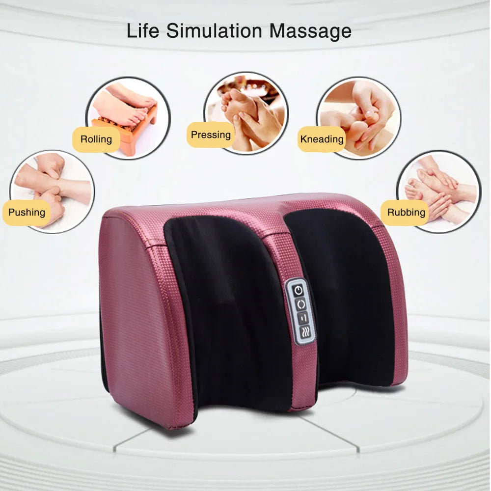 Electric Foot Massage Machine Hot Compress Shiatsu Foot Vibrators Kneading Roller For Foot Pain Relief Muscle Stimulation Gift