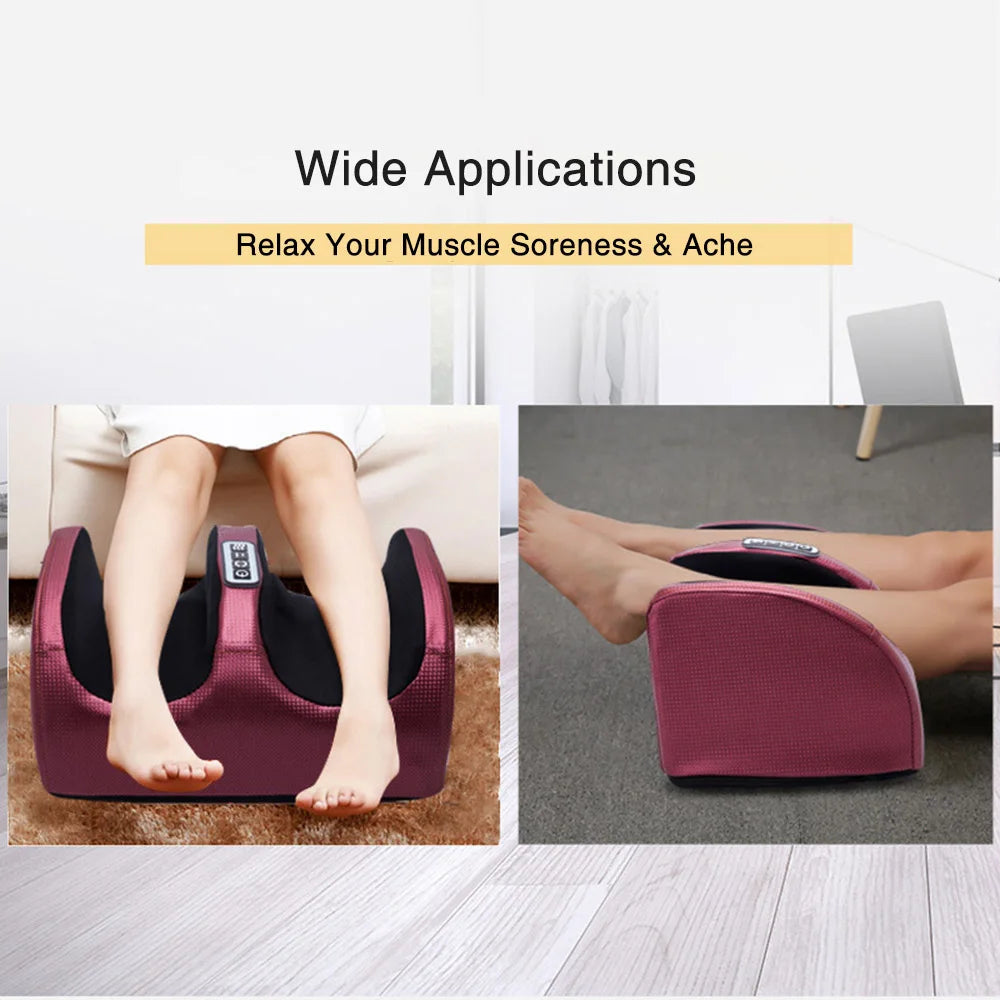 Electric Foot Massage Machine Hot Compress Shiatsu Foot Vibrators Kneading Roller For Foot Pain Relief Muscle Stimulation Gift