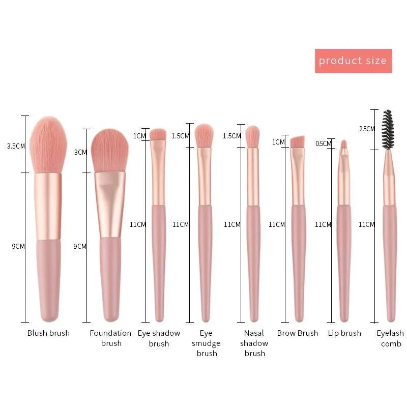 Hot selling portable 8-piece professional makeup brush set beauty tools makeup foundation blush concealer beauty tools brush eye