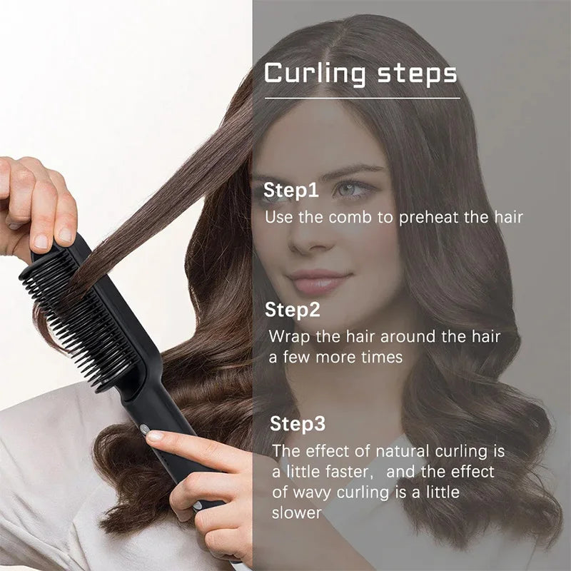 Multifunctional Electric Hot Comb Hair Straightener with Negative Ion Technology – Anti-Scalding Styling Brush