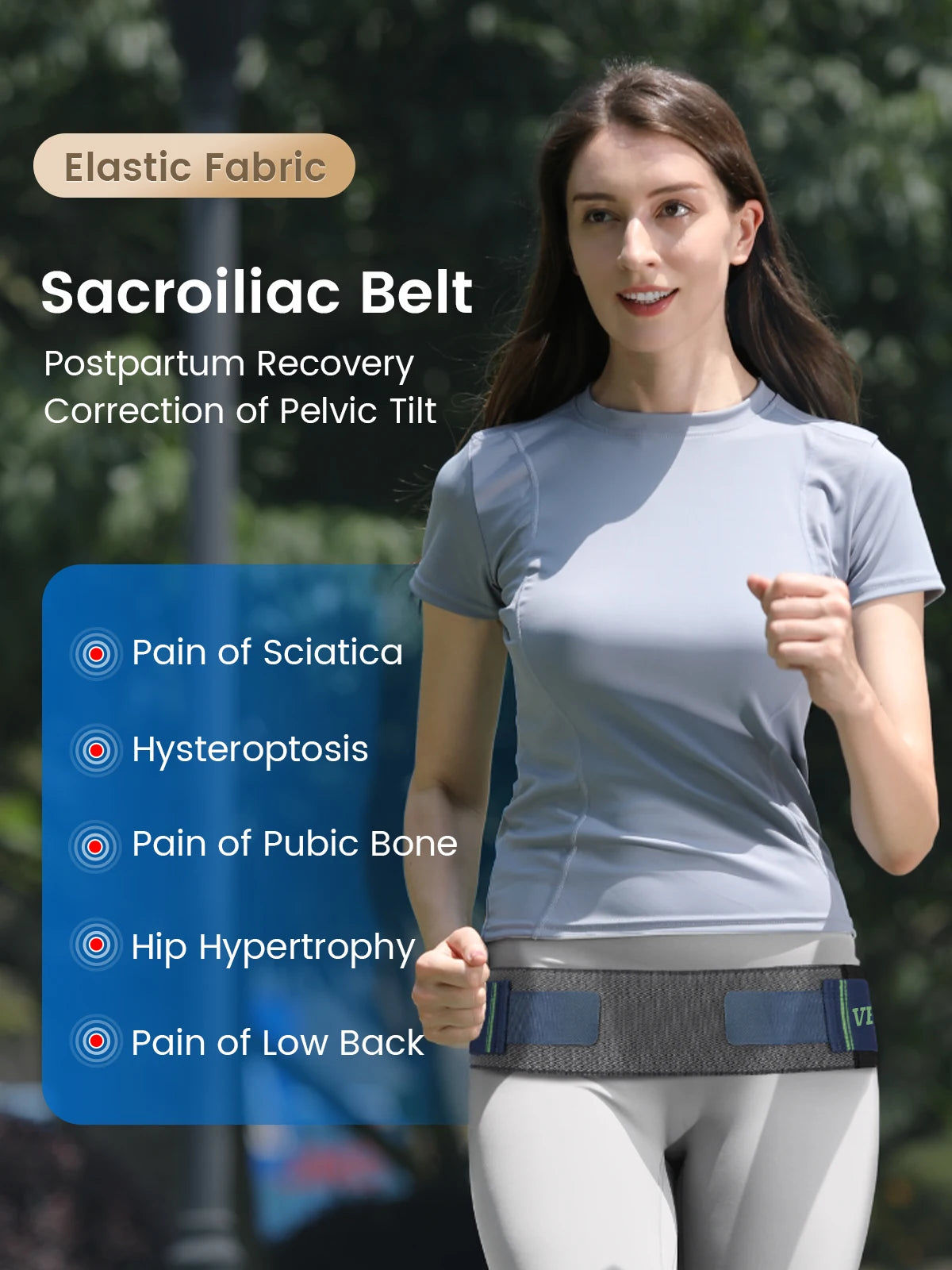 VELPEAU Sacroiliac SI Joint Hip Belt for Sciatica, Lower Back Pain, Postpartum Recovery Pelvic Belt Non-Slip and Wear Resistant