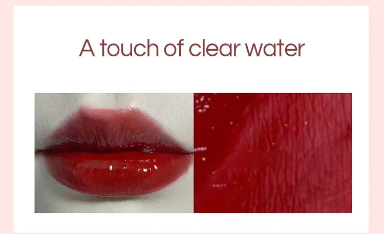 Lightly Glass Water Gloss Herorange Lip Glaze Mirror Moisturizing Plump Lips Not Easy To Stick To The Cup Long-Lasting Makeup