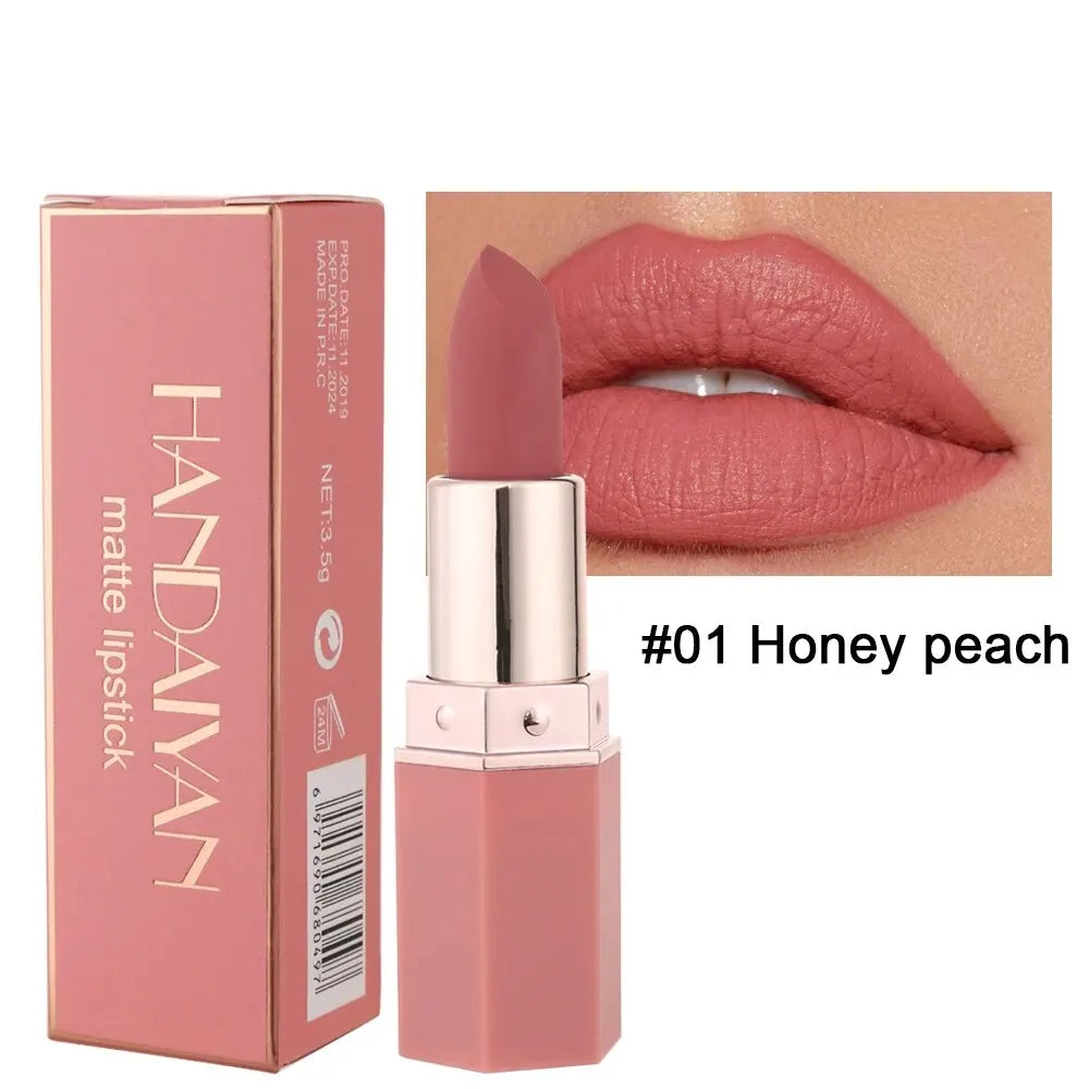 HANDAIYAN High-pigmented Matte Lipstick Velvet Waterproof Long-lasting Makeup Lips Cosmetics