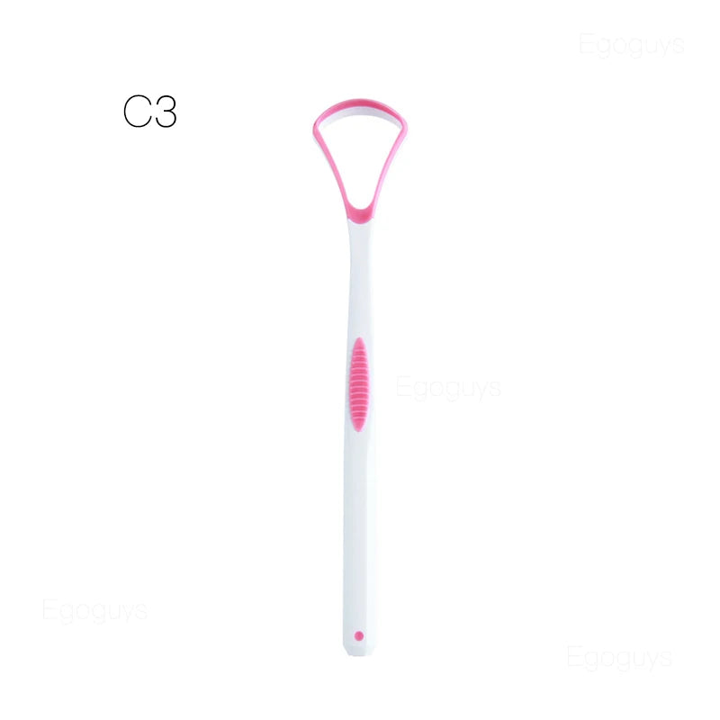 1PC Dual Uses Tongue Scraper Cleaners Reusable Oral Health Cleaning Brush Hygiene Care Toothbrush Mouth Fresh Breath Scraping　