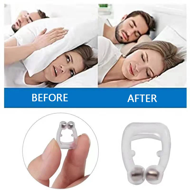 Anti Snore Stop Snoring Nose Clip Silicone Magnetic Sleep Tray Sleeping Aid Apnea Guard Night Device with Case Anti