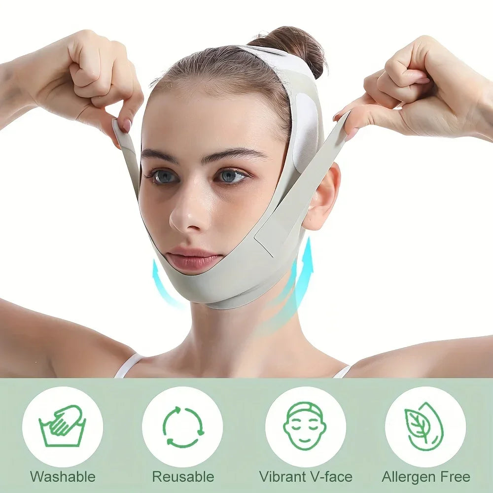 Reusable Face Slimming Bandage V Line Face Shaper Women Chin Cheek Lift Up Belt Facial Massage Strap Face Skin Care Beauty Tools