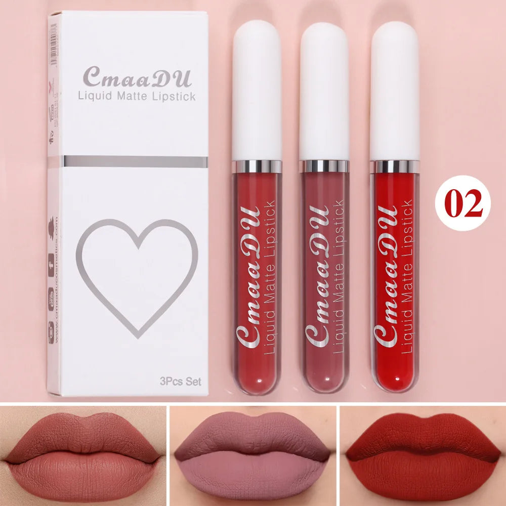 Sexy Long Lasting Velvet Matte Lip Gloss Liquid Lipstick Lip Makeup Women Beauty Red Nonstick Cup Waterproof Lip Gloss