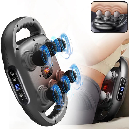 Fascia Gun 6-Head Massage Gun | Deep Tissue Muscle Relaxation Electric Massager for Back, Neck, Legs & Body